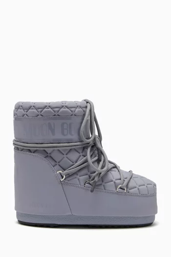 Icon Quilted Low Ankle Boots in Nylon-blend