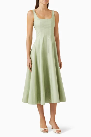 Wells Midi Dress in Cotton Blend