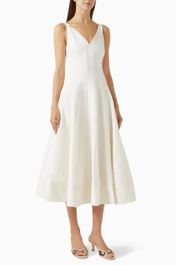 Marieta Midi Dress in Cotton-blend