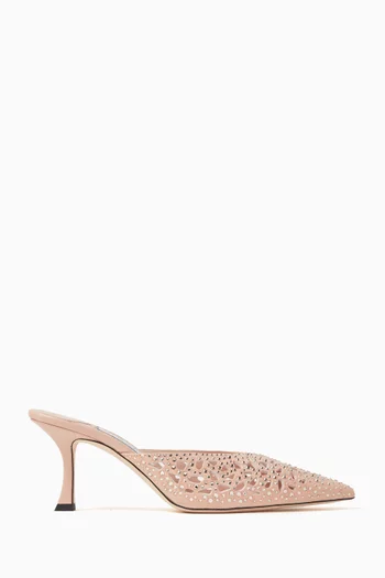 Solar 70 Mules in Crystal-embellished Suede
