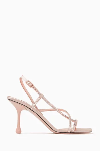 Etana 80 Embellished Slingback Sandals in Satin