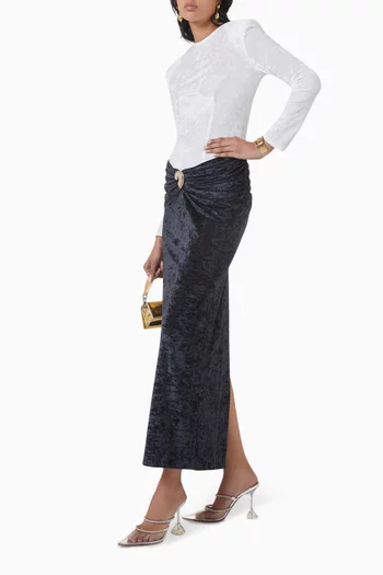 Spiral Jewel Gathered Maxi Dress