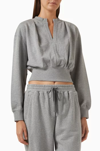 Cropped Sweatshirt in Cotton