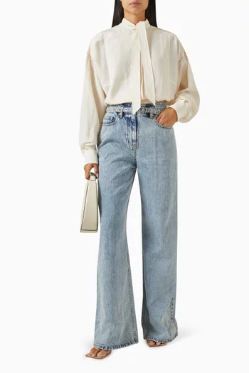 Tie-neck Oversized Blouse