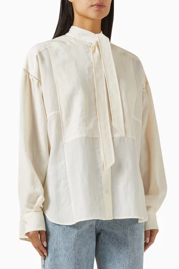 Tie-neck Oversized Blouse