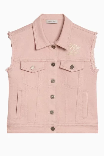 Embroidered Denim Jacket in Cotton