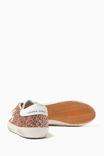 Old School Glitter Sneakers in Leather