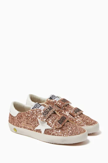 Old School Glitter Sneakers in Leather
