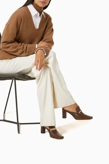 Square-toe 70 Mules in Leather
