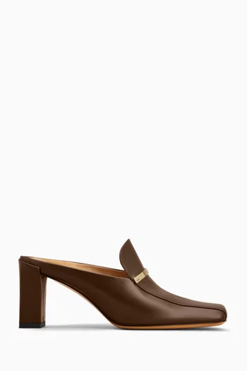 Square-toe 70 Mules in Leather