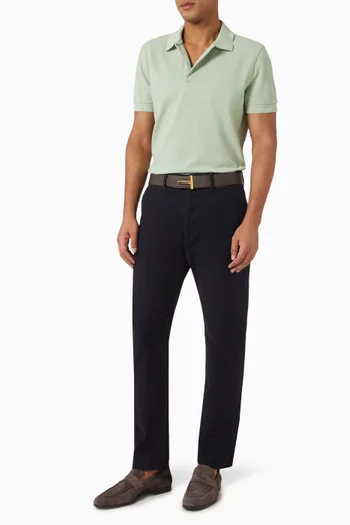 Side-slit Polo Shirt in Cotton Pique