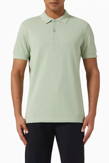 Side-slit Polo Shirt in Cotton Pique