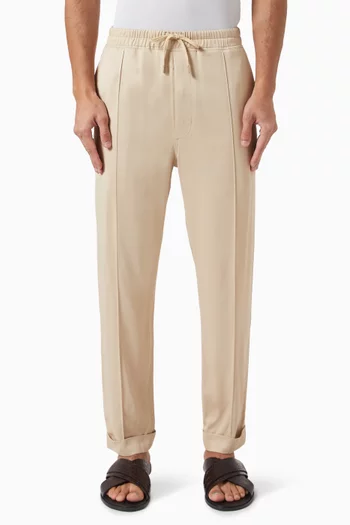 Pintuck Jogger Pants in Viscose Cady