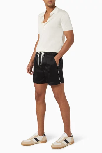 Piping Shorts in Satin-rayon