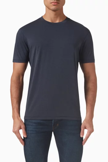 Crewneck T-shirt in Lyocell-cotton