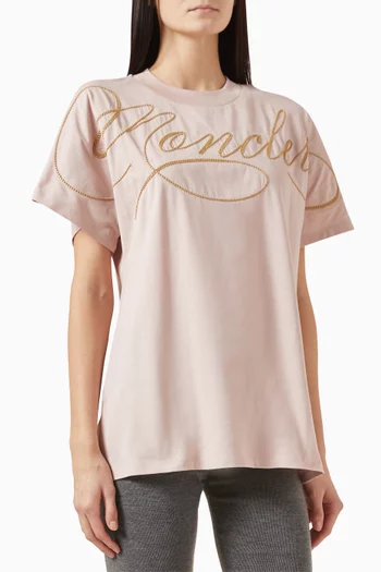 Embroidered T-shirt in Cotton-jersey