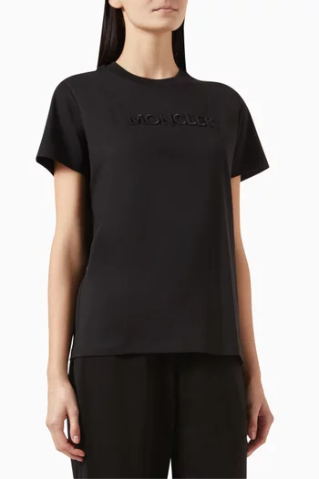 Logo-embroidered T-shirt in Cotton