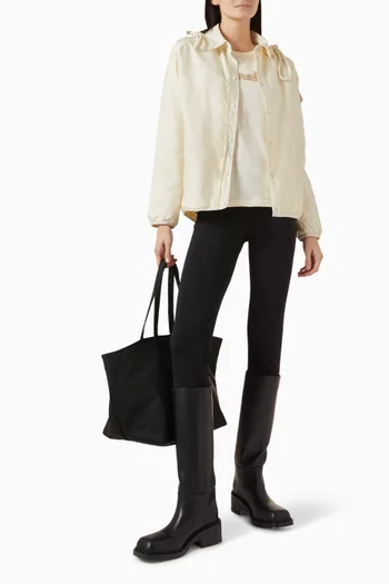 Bead-embellished T-shirt in Cotton