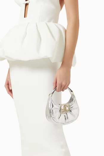 Mini Edie Hobo Bag in Metallic Leather