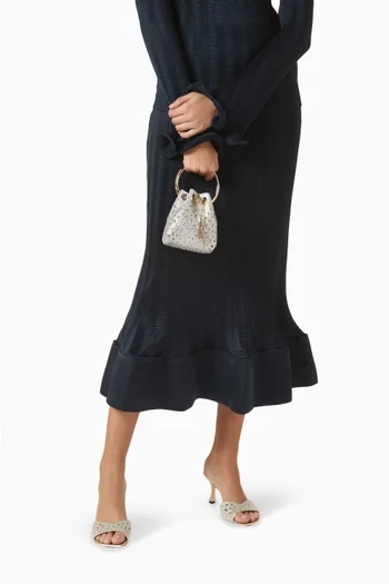 Micro Bon Bon Bag in Suede & Mesh