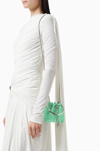 Micro Bon Bon Bag in Suede & Mesh