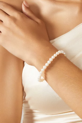 Noa Freshwater Pearl Bracelet in Gold-plated Steel