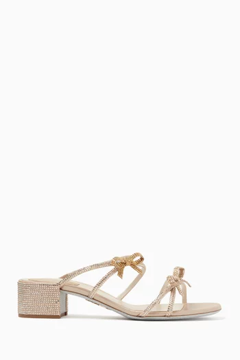 Caterina 40 Bow Sandals in Silk-satin