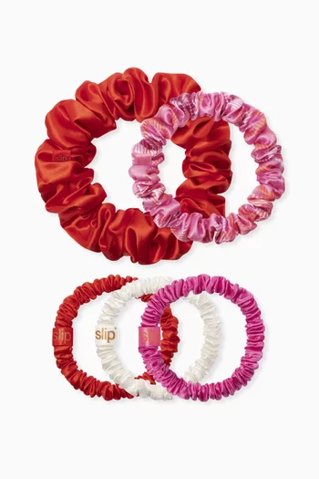 Scarlet Mixed Silk Scrunchie Bon Bon