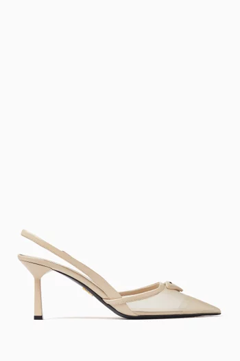 Decollete Slingback 75 Pumps in Mesh & Leather