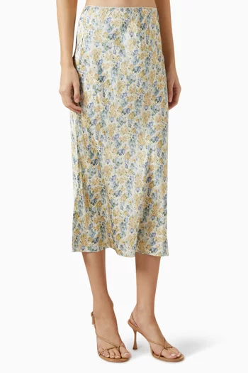 Elowen Midi Skirt in Silk