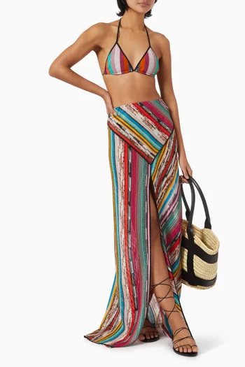 Striped Maxi Skirt in Viscose Blend