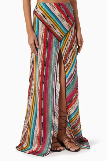 Striped Maxi Skirt in Viscose Blend