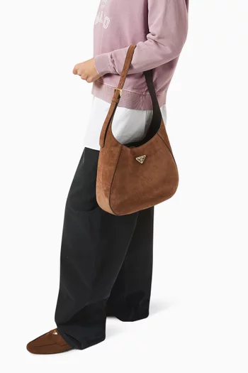 Medium Shoulder Bag in Suede