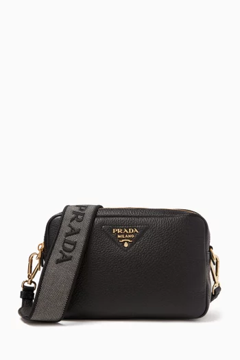 Small Camera Crossbody Bag in Leather