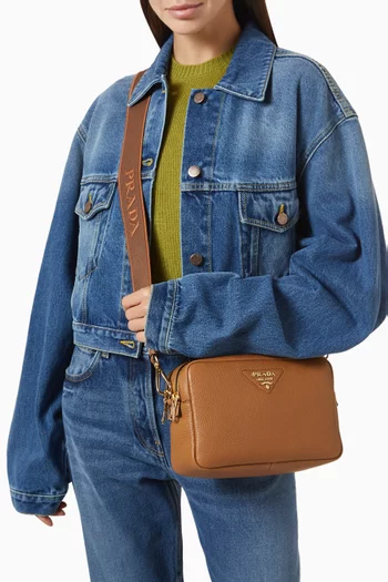 Small Camera Crossbody Bag in Leather