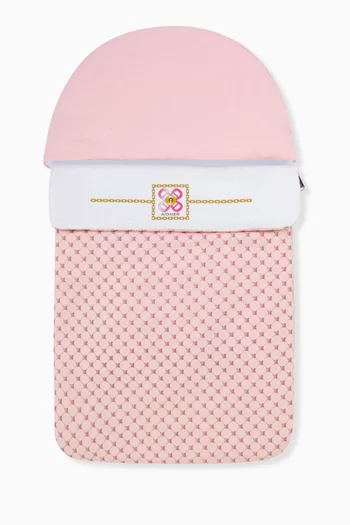 Logo Graphic-print Baby Nest in Pima Cotton