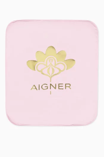 Flower Foil Logo Baby Blanket in Cotton