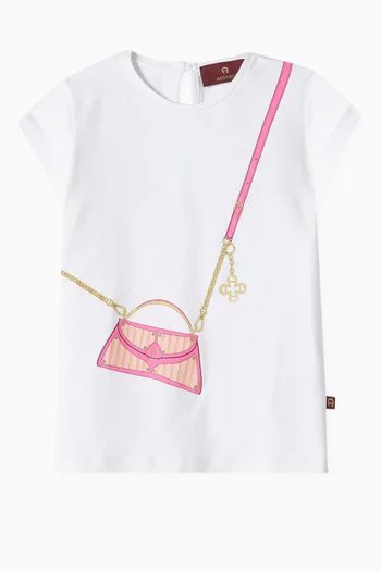 Crossbody Bag Graphic Print T-Shirt in Cotton
