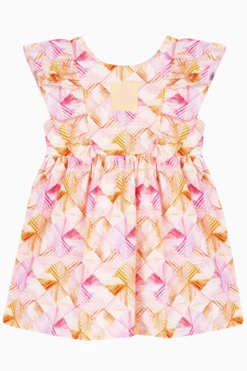 فستان بنقشة قطن