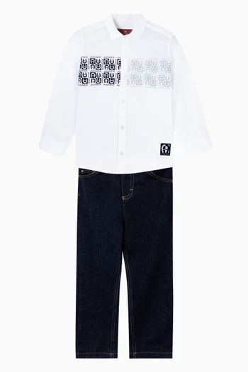 Colourblock Polo Shirt in Cotton
