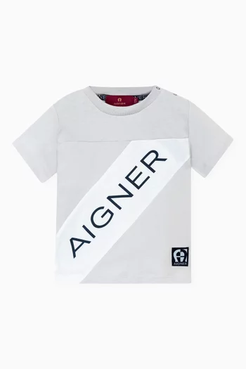 Colour-blocked Logo T-shirt in Cotton