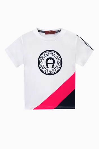 Colour-blocked Logo T-shirt in Cotton