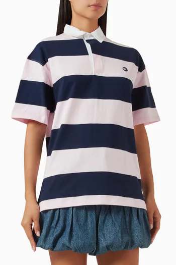 Striped Polo Top in Cotton