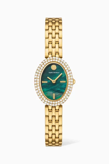 Oval Quartz Watch, 22x28 mm