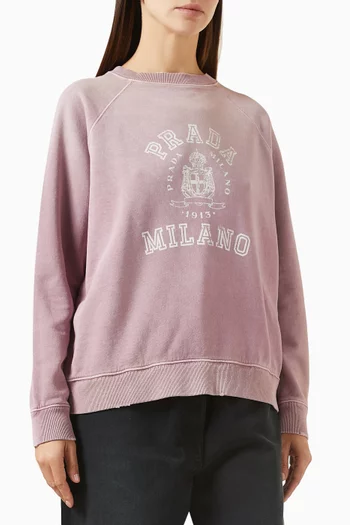 Logo Sweatshirt in Cotton Fleece