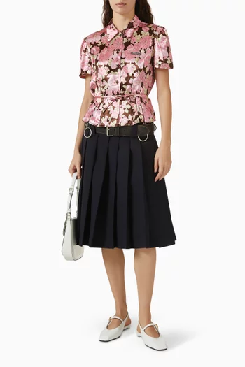 Floral-print Shirt in Satin