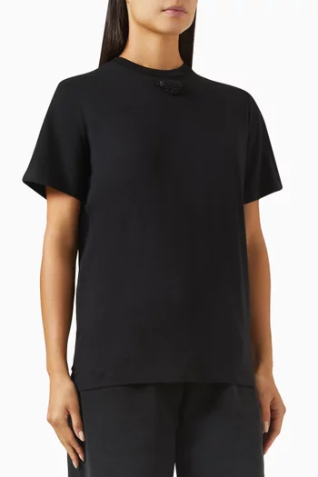 Embroidered-logo T-shirt in Jersey