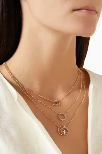 Miller Pavé Layered Pendant Necklace in 18k Gold-plated Brass