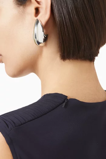 Wave Earrings in Silver-tone Brass