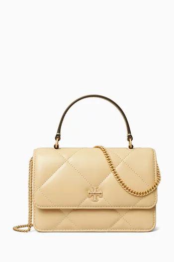 Mini Kira Top-handle Chain Wallet in Quilted Leather